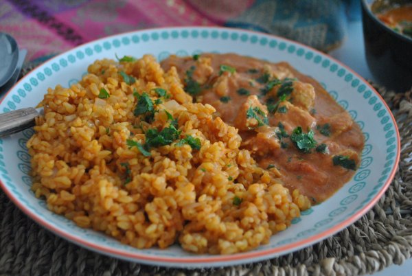 indiai vajas csirke bulgurral